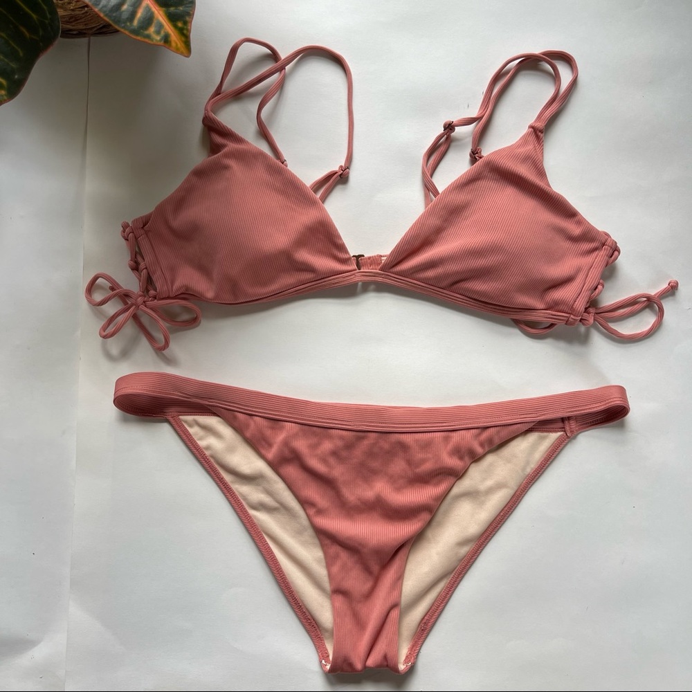 ✨ PacSun Muted Pink Triangle Top Bikini Set ✨